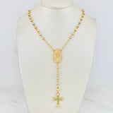 Rosario Guadalupe Cruz 10.6g / 60cm / 4mm-5mm Tres Oros 18K
