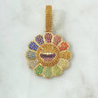 Dije Flor Cara Sonriente 9.25gr / 4.4cm / Circones Multicolor Oro Amarillo 18K ©