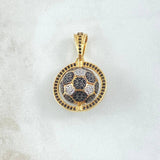 Dije Balon De Fútbol Marco Movil 9.2gr / 3cm / Circones Blancos Negros Oro Amarillo 18K ©