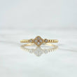 Anillo Trebol Esferas 1.85gr / T6 1/4 / Circones Blancos Oro Amarillo 18K ©