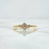 Anillo Trebol Esferas 1.85gr / T6 1/4 / Circones Blancos Oro Amarillo 18K ©