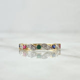 Anillo Lazo Anudado 1.65gr / T6 / Circones Blancos Fucsia Azul Rey Verde Oro Amarillo 18K ©