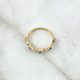 Anillo Lazo Anudado 1.65gr / T6 / Circones Blancos Fucsia Azul Rey Verde Oro Amarillo 18K ©