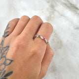 Anillo Lazo Anudado 1.65gr / T6 / Circones Blancos Fucsia Azul Rey Verde Oro Amarillo 18K ©