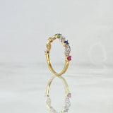 Anillo Lazo Anudado 1.65gr / T6 / Circones Blancos Fucsia Azul Rey Verde Oro Amarillo 18K ©