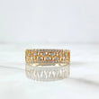 Anillo Copos Escalonados 2.4gr / T6 1/4 / Circones Blancos Oro Amarillo 18K ©