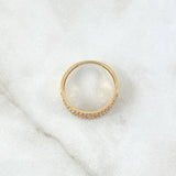 Anillo Copos Escalonados 2.4gr / T6 1/4 / Circones Blancos Oro Amarillo 18K ©