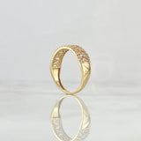 Anillo Copos Escalonados 2.4gr / T6 1/4 / Circones Blancos Oro Amarillo 18K ©