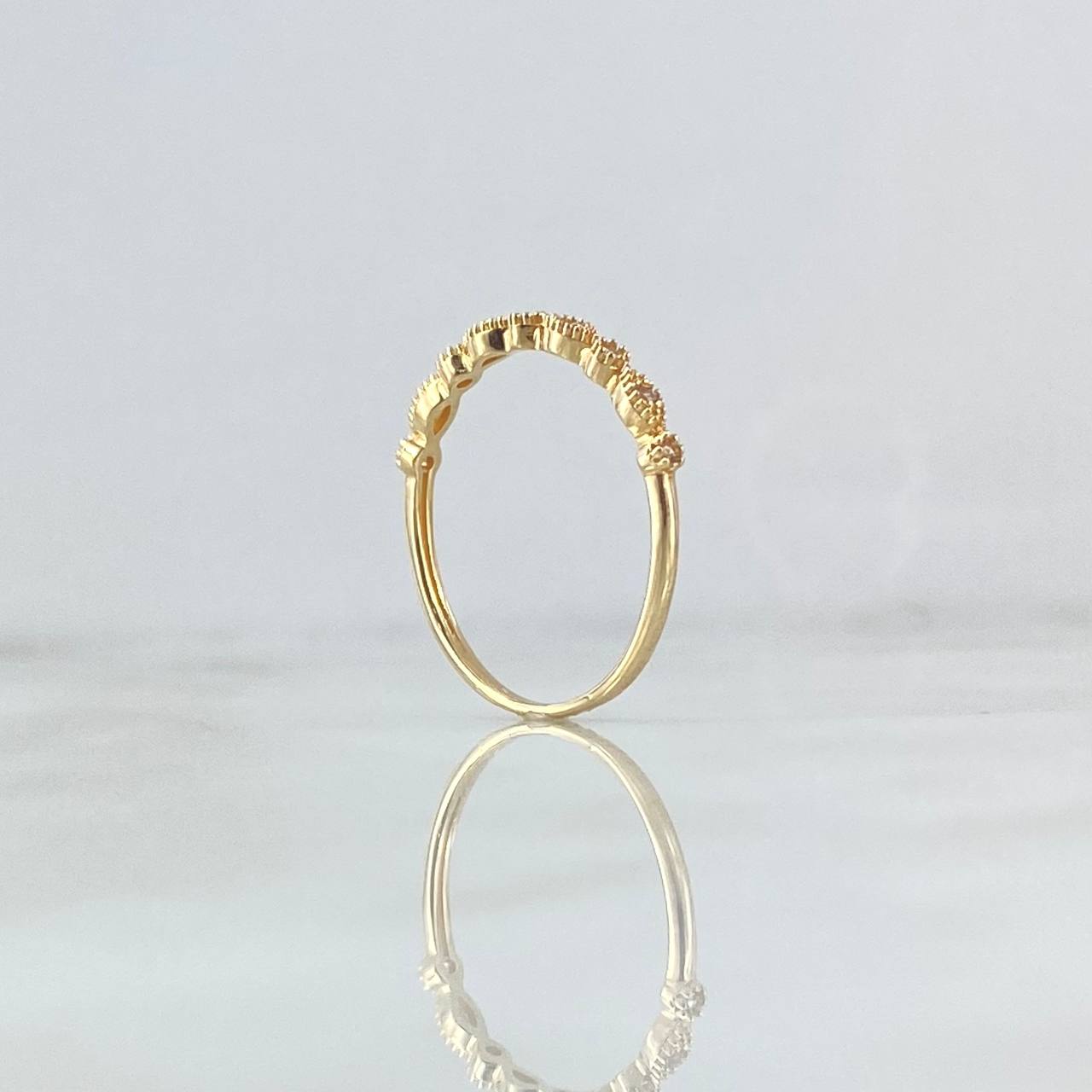 Anillo Linea De Ojos 1.2gr / T6 1/4 / Circones Blancos Oro Amarillo 18K
