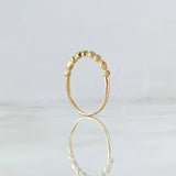 Anillo Linea De Ojos 1.2gr / T6 1/4 / Circones Blancos Oro Amarillo 18K