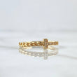 Anillo Medio Cubano T 2.05gr / T6 3/4 / Circones Blancos Oro Amarillo 18K ©