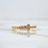 Anillo Medio Cubano T 2gr / T5 1/2 / Circones Blancos Oro Amarillo 18K ©