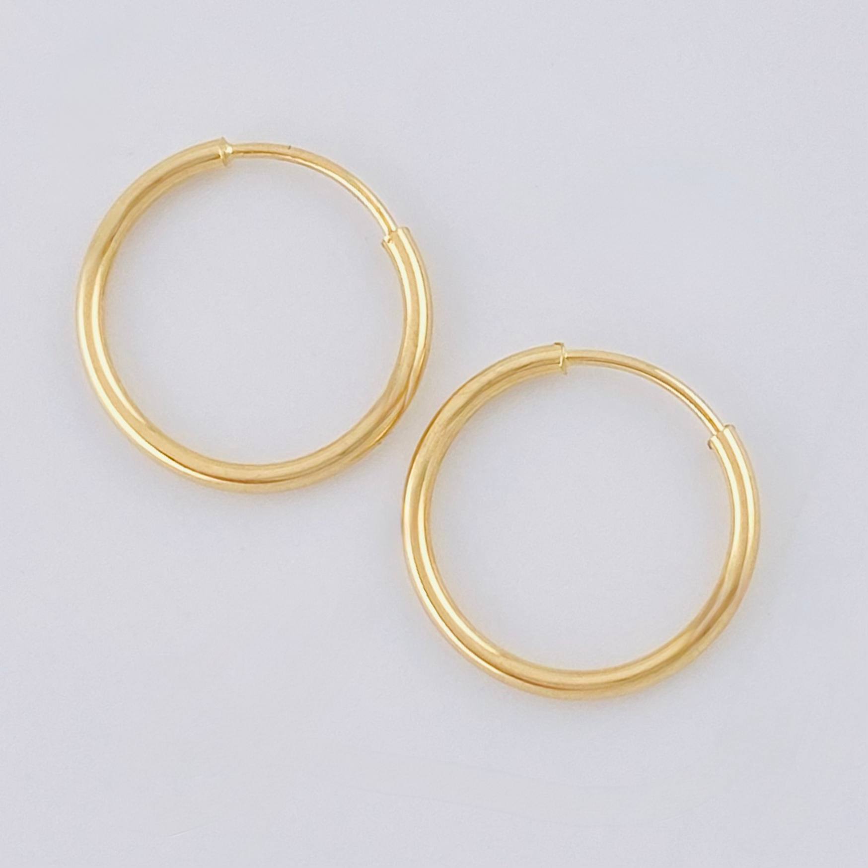 Candongas Aro Liso 0.55 g / 1.3 cm Oro Amarillo 18K