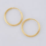 Candongas Aro Liso 0.55 g / 1.3 cm Oro Amarillo 18K
