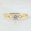 Anillo Solitario Líneas Intercaladas 1gr / T4 1/2 / Oro Amarillo 18K *
