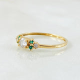 Anillo Solitario Trío Chispa 1gr / T6 / Oro Amarillo 18K *