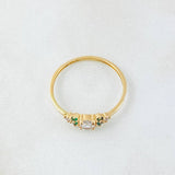Anillo Solitario Trío Chispa 1gr / T6 / Oro Amarillo 18K *