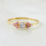 Anillo Solitario Trío Chispa 1.2gr / T7 1/4 / Oro Amarillo 18K *