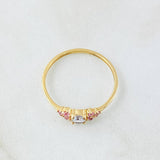 Anillo Solitario Trío Chispa 1.2gr / T7 1/4 / Oro Amarillo 18K *