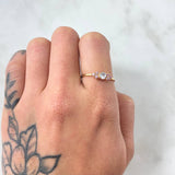 Anillo Solitario Trío Chispa 1.2gr / T7 1/4 / Oro Amarillo 18K *