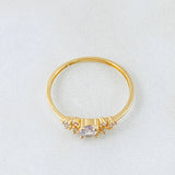 Anillo Solitario Trío Chispa 1.05gr / T5 1/4 / Oro Amarillo 18K *