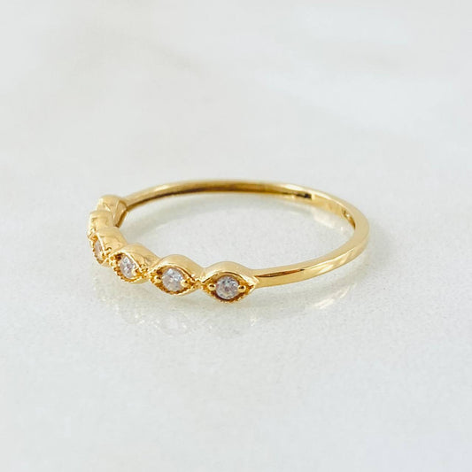 Anillo Línea De Ojos 1gr / T7 / Oro Amarillo 18K *