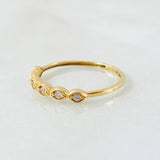 Anillo Línea De Ojos 1gr / T7 / Oro Amarillo 18K *