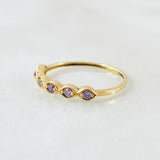 Anillo Línea De Ojos 0.95gr / T4 3/4 / Oro Amarillo 18K *