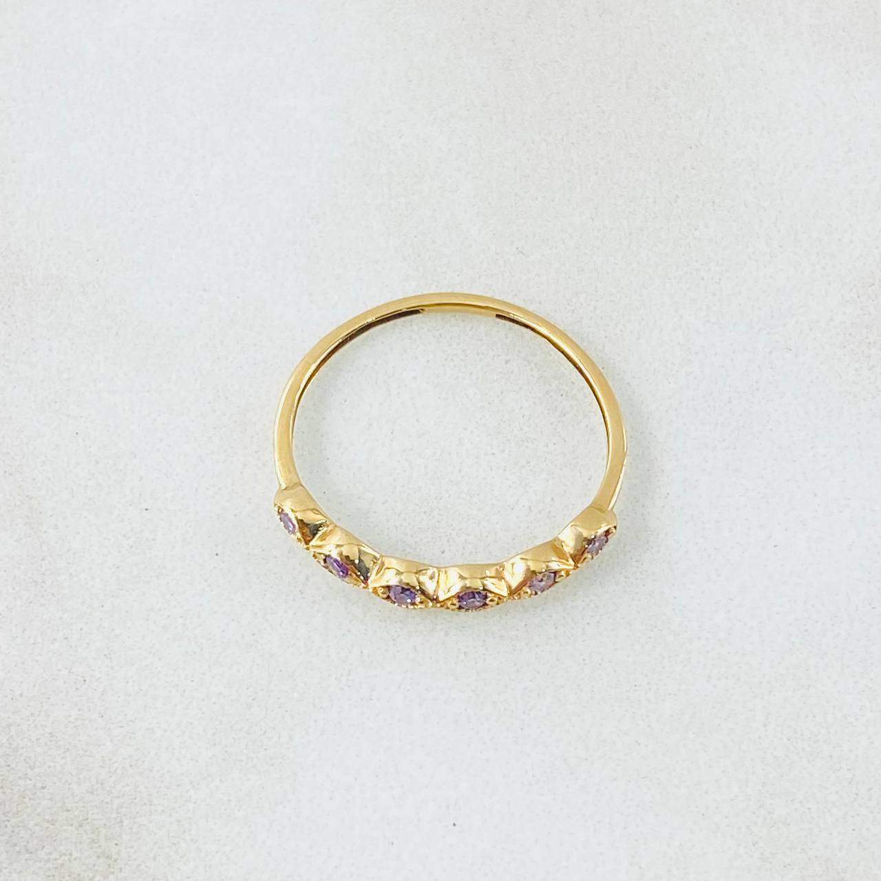 Anillo Línea De Ojos 0.95gr / T4 3/4 / Oro Amarillo 18K *