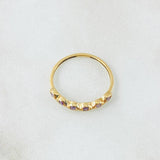 Anillo Línea De Ojos 0.95gr / T4 3/4 / Oro Amarillo 18K *