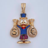 Dije Pato Bolsa de Dinero 10.15gr / 4cm / Oro Amarillo Negro 18K &