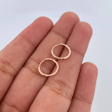 Candongas Aro Rayado 0.45gr / 1cm / Diamantado Oro Rosa 18K &