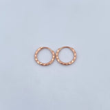Candongas Aro Rayado 0.45gr / 1cm / Diamantado Oro Rosa 18K &