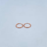 Candongas Aro Rayado 0.45gr / 1cm / Diamantado Oro Rosa 18K &
