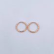 Candongas Aro Rayado 0.55gr / 1.2cm / Diamantado Oro Rosa 18K &