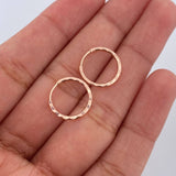 Candongas Aro Rayado 0.55gr / 1.2cm / Diamantado Oro Rosa 18K &
