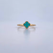 Anillo Trebol 1.95gr / T8 / Piedra Aguamarina Oro Amarillo 18K &