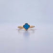 Anillo Trebol 2.15gr / T5 3/4 / Piedra Azul Oro Amarillo 18K &