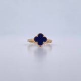 Anillo Trebol 1.5gr / T5 3/4 / Piedra Morada Oro Amarillo 18K &