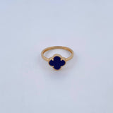 Anillo Trebol 1.5gr / T5 3/4 / Piedra Morada Oro Amarillo 18K &
