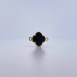 Herraje Trebol 1.5gr / 2cm / Onix Negra Oro Amarillo Nac.Esp. 18K &
