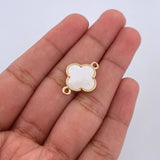 Herraje Trebol 1.5gr / 2cm / Nacar Blanca Oro Amarillo Nac.Esp. 18K &
