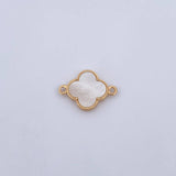 Herraje Trebol 1.5gr / 2cm / Nacar Blanca Oro Amarillo Nac.Esp. 18K &