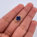 Herraje Trebol 0.7gr / 1.5cm / Piedra Morado Oro Amarillo Nac.Esp. 18K &