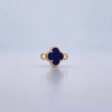 Herraje Trebol 0.7gr / 1.5cm / Piedra Morado Oro Amarillo Nac.Esp. 18K &