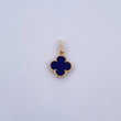 Dije Trebol 1.1gr / 1.9cm / Piedra Morada Oro Amarillo Nac.Esp. 18K &