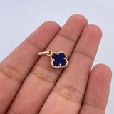 Dije Trebol 0.9gr / 1.7cm / Piedra Morado Oro Amarillo Nac.Esp. 18K &