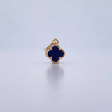 Dije Trebol 0.9gr / 1.7cm / Piedra Morado Oro Amarillo Nac.Esp. 18K &