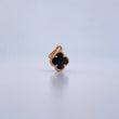 Dije Trebol 1gr / 1.7cm / Onix Negra Oro Amarillo Nac.Esp. 18K &