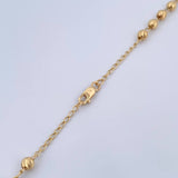 Rosario Virgen Milagrosa 11.15gr / 56cm / 3.7mm Bolas Diamantadas Oro Amarillo 18K &